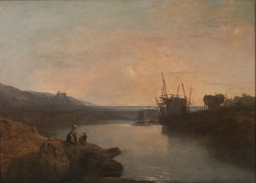 Castello di Harlech, da Twgwyn Ferry, Crepuscolo della sera d'estate, 1799